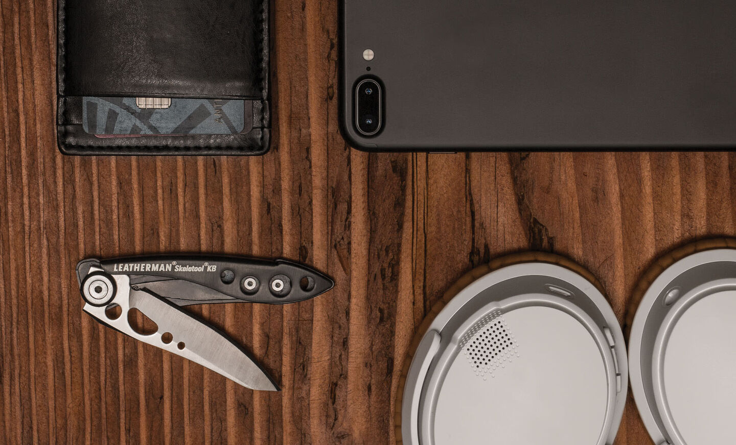Leatherman Skeletool KB 2.6" 420HC DLC Folding Knife with Bottle Opener