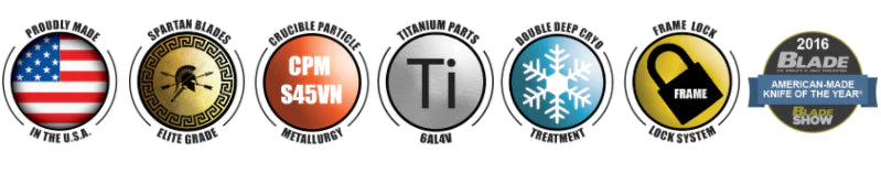 Spartan Blades SHF 2022 Special Edition Royal Flush 4" CPM S45VN Stonewashed Titanium Folding Knife