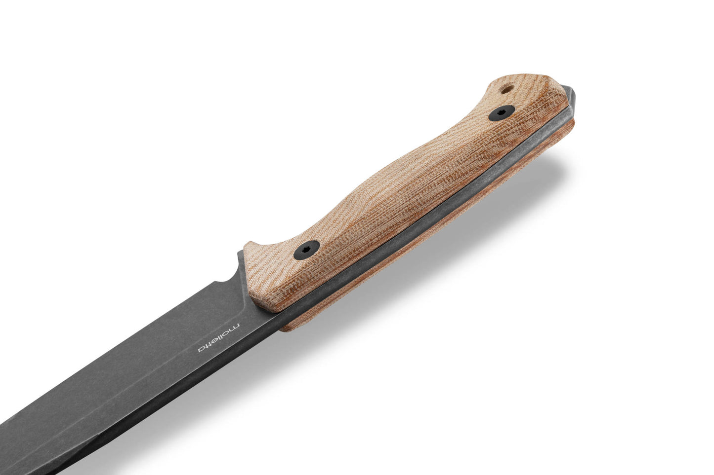 LionSteel T6B CVN 5.83" Black K490 Limited Natural Canvas Micarta Fixed Blade Knife with Kydex Sheath