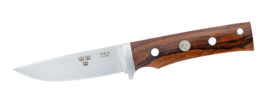 Fallkniven TK1L Tre Kronor 4" Laminated 3G Desert Ironwood Fixed Blade Knife with Leather Sheath