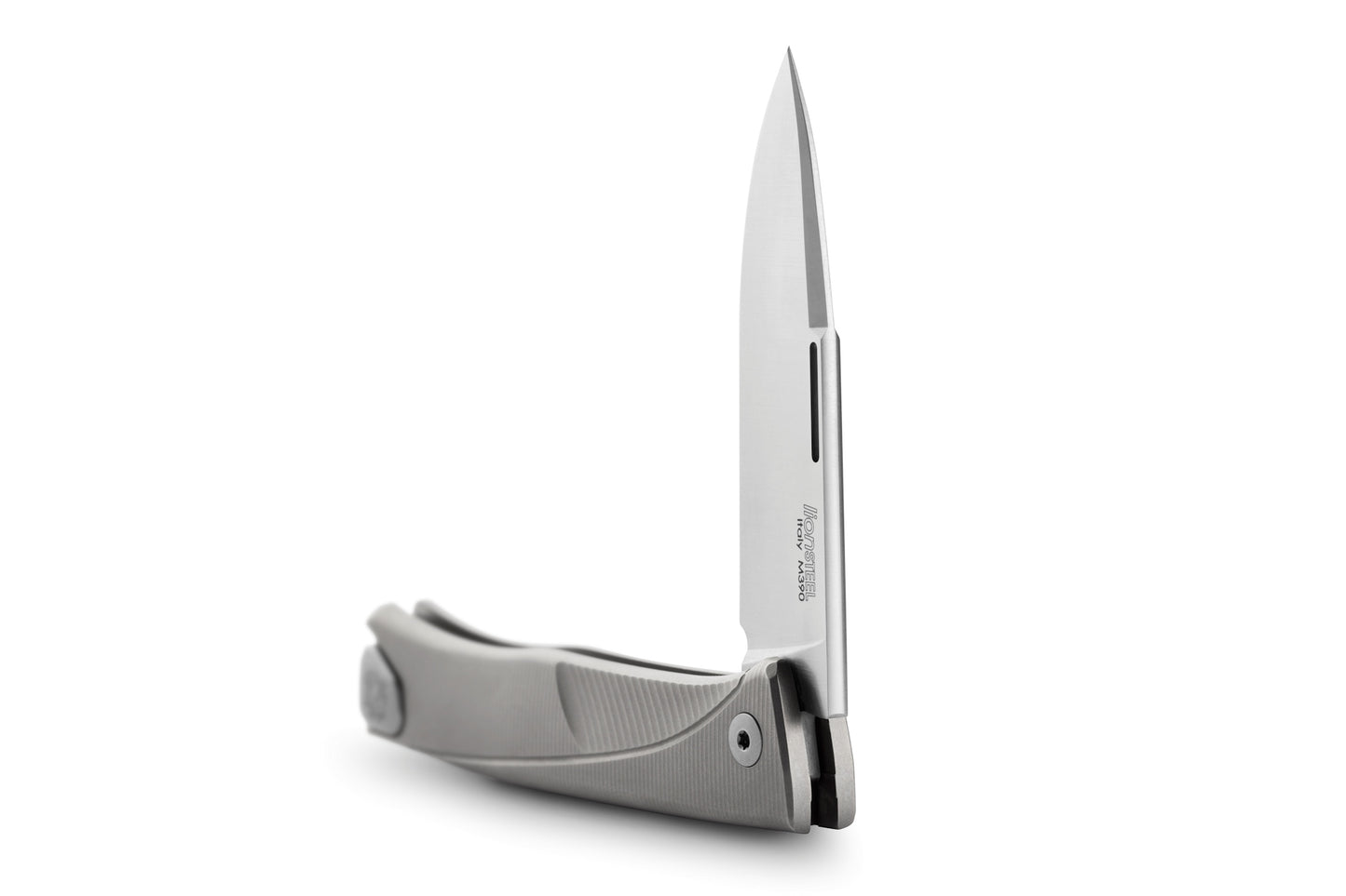 LionSteel Thrill 3.15" M390 Integral Slipjoint Folding Knife with Grey Titanium Handle