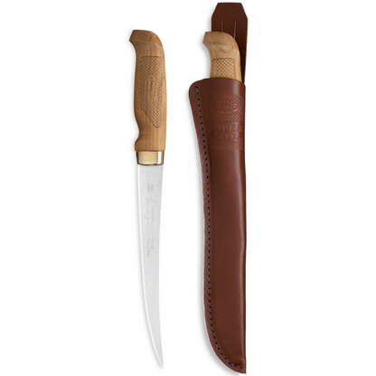 Marttiini Superflex Filleting Knife 19 7.48" Fixed Blade Knife with Leather Sheath