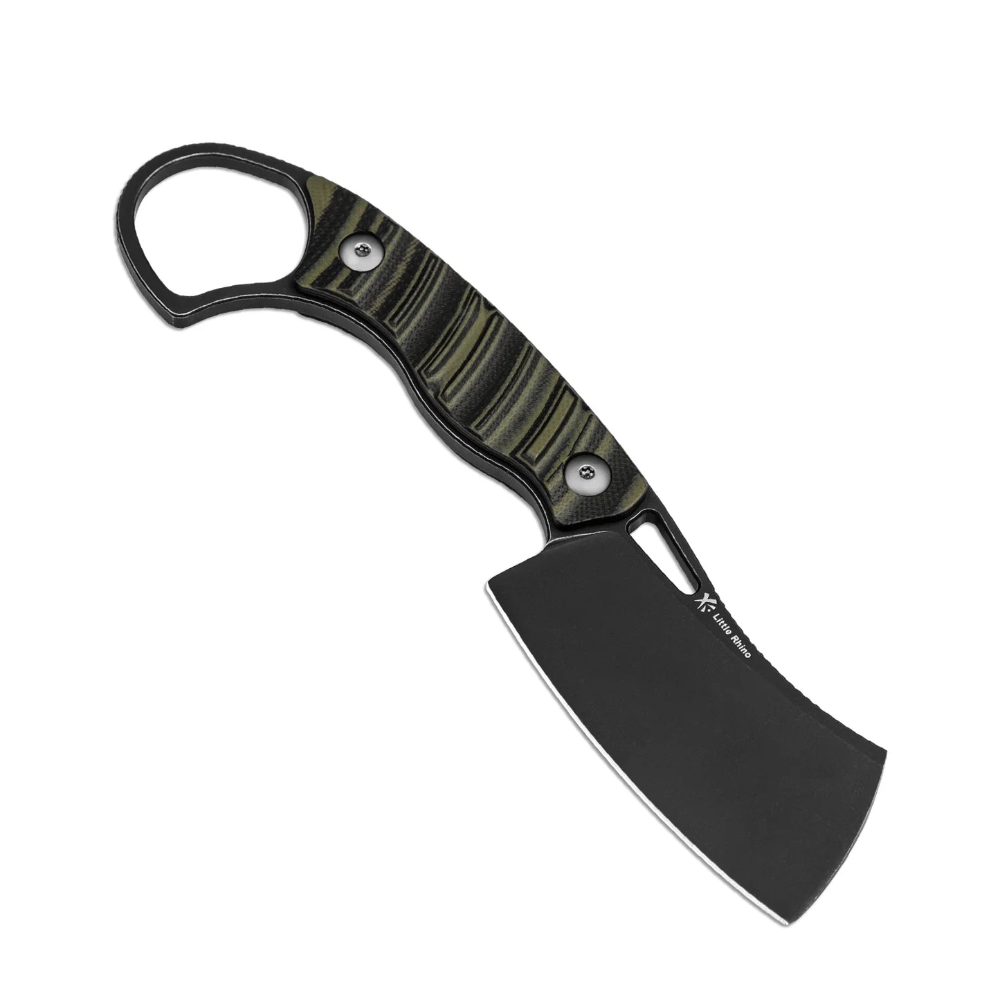 Kizer Little Rhino 2.72" D2 Olive Green Black G10 Fixed Blade Knife 1065A3