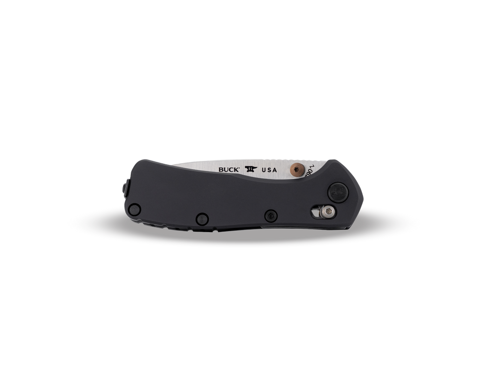 Buck 790 Mini Range Elite 2.625" Magnacut Crossbar Lock Black Aluminium Folding Knife