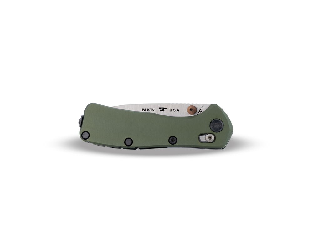 Buck 790 Mini Range Elite 2.625" Magnacut Crossbar Lock Green Aluminium Folding Knife
