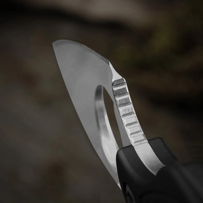 Kizer Nightjar 2.94" Aichi AUS-10 Gray Aluminium Fixed Blade Knife by Black Bird Blades 1114A2