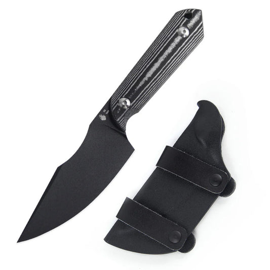 Kizer Harpoon 3.86" Black D2 Micarta Fixed Blade Knife by Maverick Customs 1040