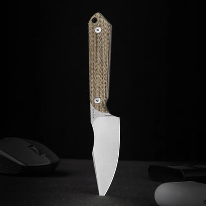 Kizer Mini Harpoon 3" AEB-L Brown Micarta Fixed Blade Knife by Maverick Customs 1040S7