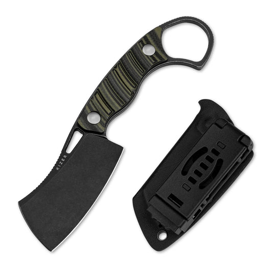 Kizer Little Rhino 2.72" D2 Olive Green Black G10 Fixed Blade Knife 1065A3