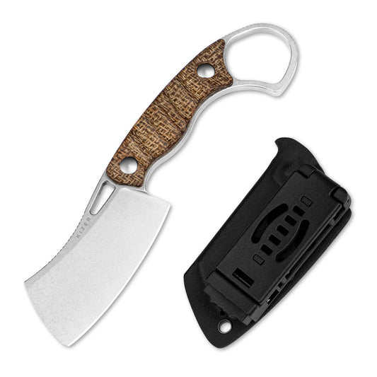 Kizer Little Rhino 2.72" AEB-L Burlap Micarta Fixed Blade Knife 1065A4