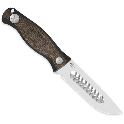 Kizer Polaris 4.23" AEB-L Yakut Chisel Grind Brown/Black Burlap Micarta G10 Fixed Blade Knife 1100A3