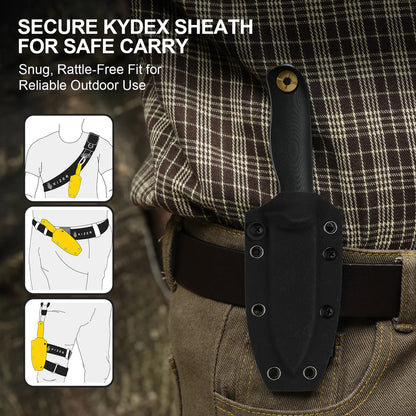Kizer Drop Bear Fix 3 3.8" Sandvik 14C28N Black G10 Fixed Blade Knife 1101A1