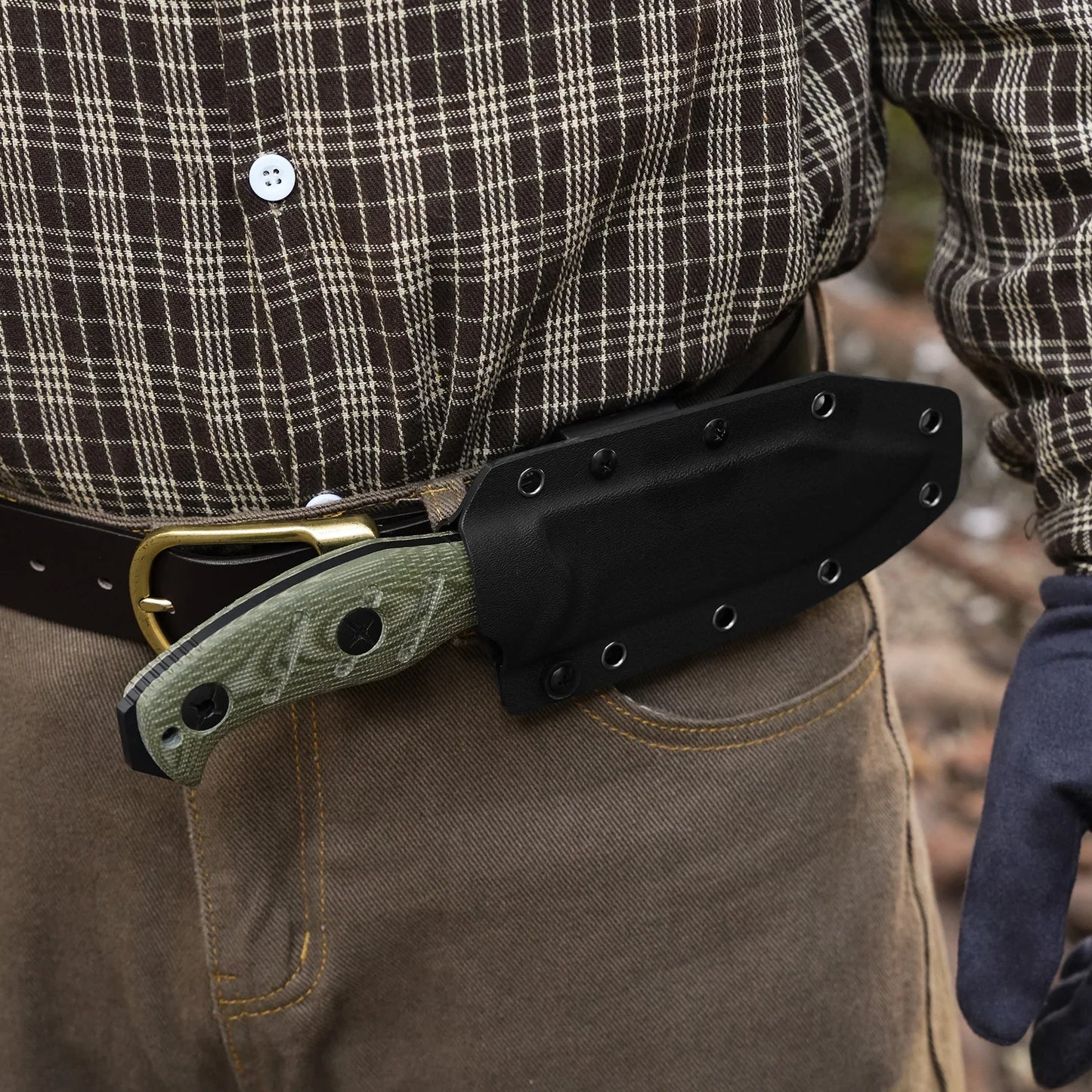 Kizer Sheepdog Survival 5.28" 1095 Green Micarta Fixed Blade Knife 1105A4