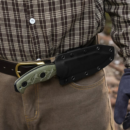 Kizer Sheepdog Survival 5.28" 1095 Green Micarta Fixed Blade Knife 1105A4