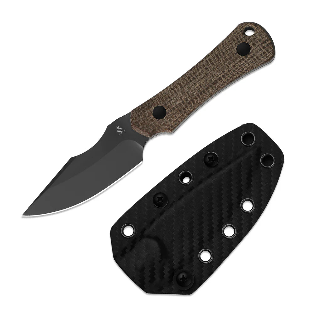 Kizer Bone 3.23" 3V DLC Ultra Norplex UltreX Micarta Fixed Blade Knife by Maverick Customs 1112A1