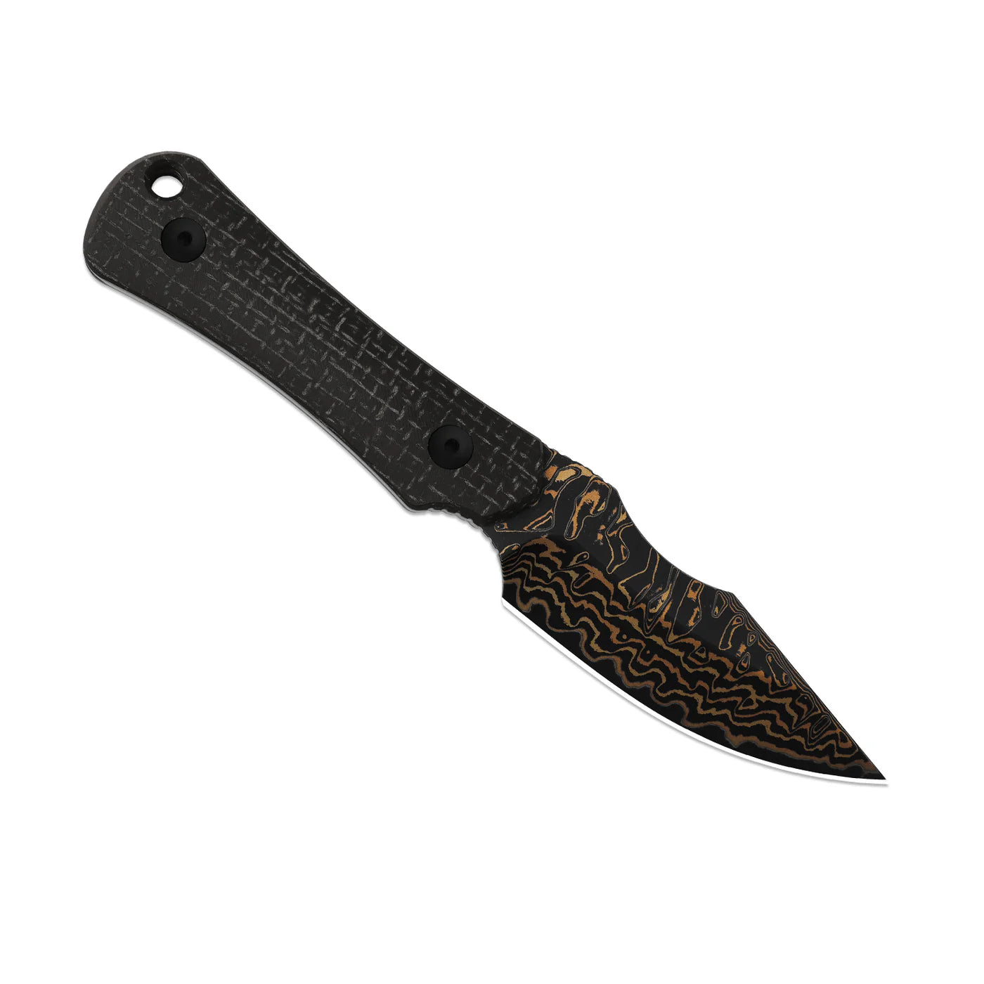 Kizer Bone 3.23" Copper Damascus Micarta Fixed Blade Knife by Maverick Customs 1122A2