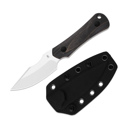 Kizer Bone 3.23" AEB-L Stabilized Wood Fixed Blade Knife by Maverick Customs 1112A4