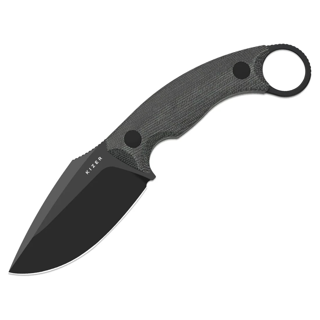 Kizer Cabox II 3.59" AEB-L Black PVD Micarta Fixed Blade Knife 1128A1
