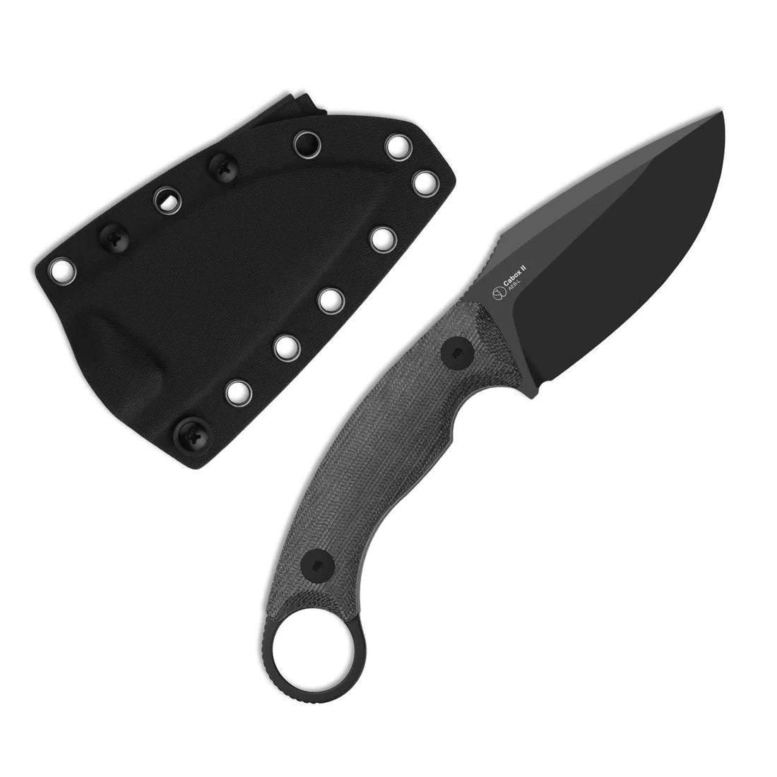 Kizer Cabox II 3.59" AEB-L Black PVD Micarta Fixed Blade Knife 1128A1