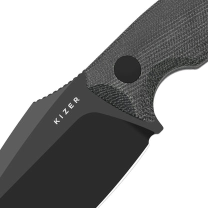 Kizer Cabox II 3.59" AEB-L Black PVD Micarta Fixed Blade Knife 1128A1