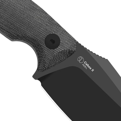 Kizer Cabox II 3.59" AEB-L Black PVD Micarta Fixed Blade Knife 1128A1