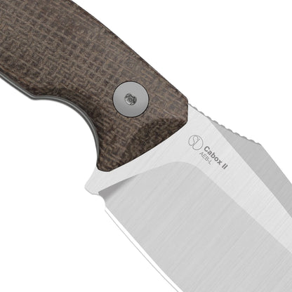 Kizer Cabox II 3.59" AEB-L Satin Brown Micarta Fixed Blade Knife 1128A2