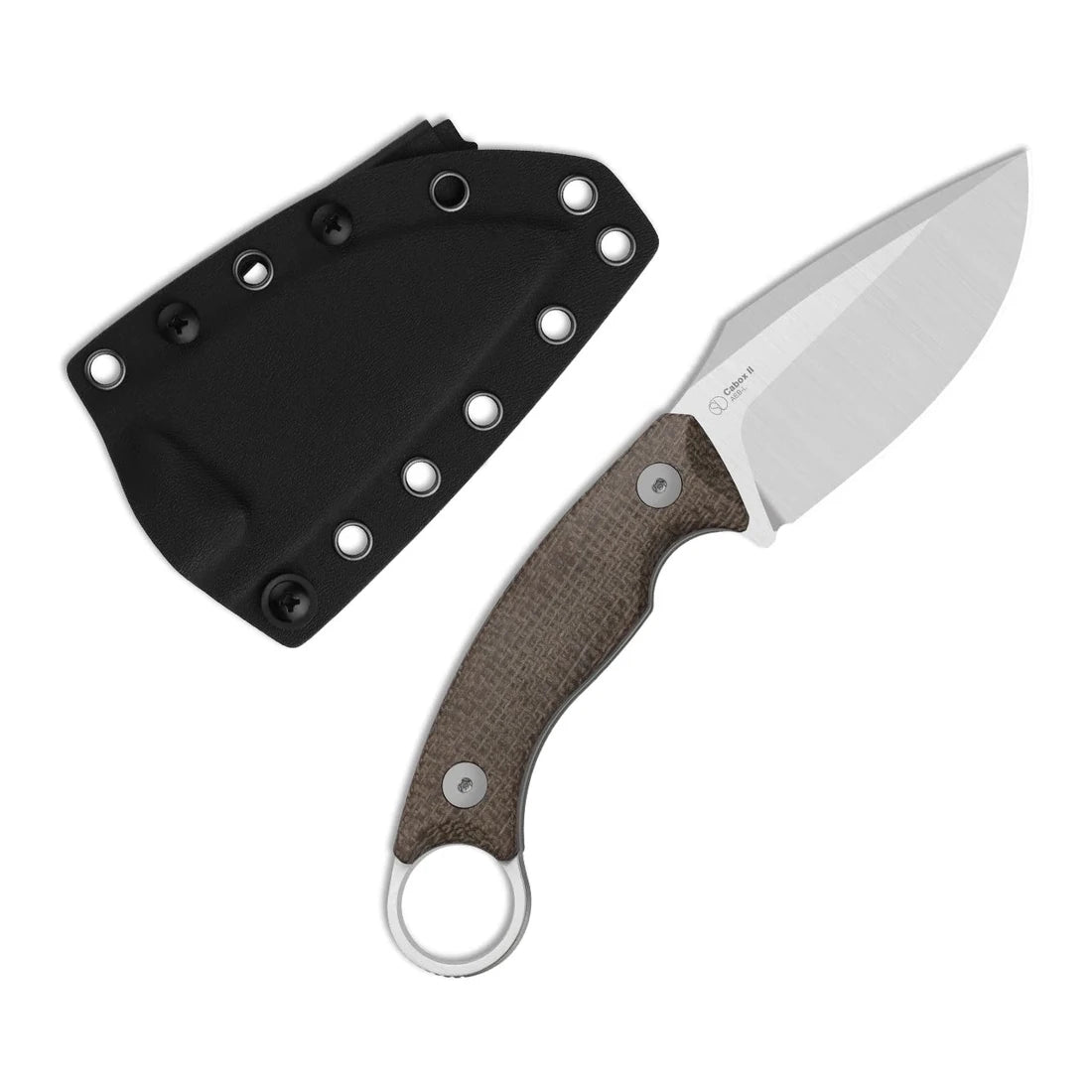 Kizer Cabox II 3.59" AEB-L Satin Brown Micarta Fixed Blade Knife 1128A2