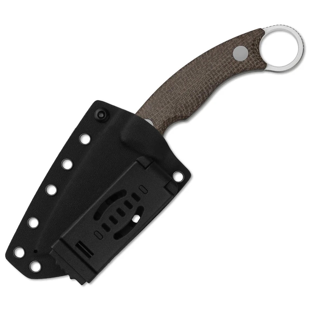 Kizer Cabox II 3.59" AEB-L Satin Brown Micarta Fixed Blade Knife 1128A2