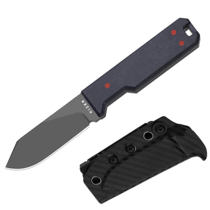 Kizer Abrams 3.12" CPM 3V Richlite Carbon Waves Fixed Blade Knife by Jordan Scolman 1133A1