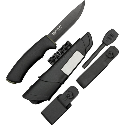 Morakniv Bushcraft Survival 4.3" DLC Carbon Fixed Blade Knife with Sharpener and Fire Starter 11742