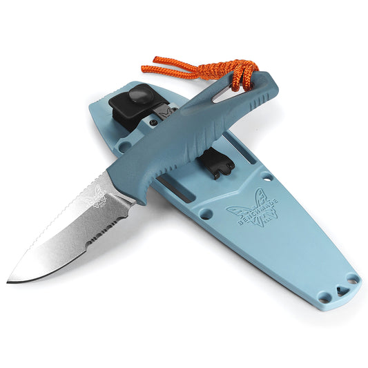 Benchmade 18050S Intersect Serrated 2.68" CPM-Magnacut Blue Santoprene Compact Fixed Blade Knife