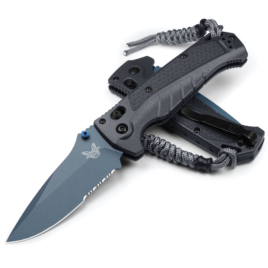 Benchmade 18060SBT-01 Adira Serrated 3.88" CPM-Magnacut Cerakote Blue Tempest Gray Folding Knife
