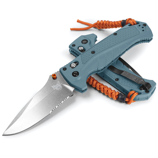Benchmade 18060S Adira Serrated 3.88" CPM-Magnacut Depth Blue Grivory Folding Knife