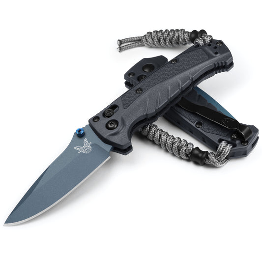 Benchmade 18065BT-01 Mini Adira 3.21" CPM-Magnacut Cerakote Blue Tempest Gray Folding Knife