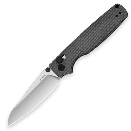 Kizer Original 2 Clutch-Lock 3.19" 14C28N Black Micarta Folding Knife V3605.2SA1