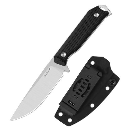 Kizer Begleiter Fix 3.74" AEB-L Black G10 Fixed Blade Knife 1045MD2