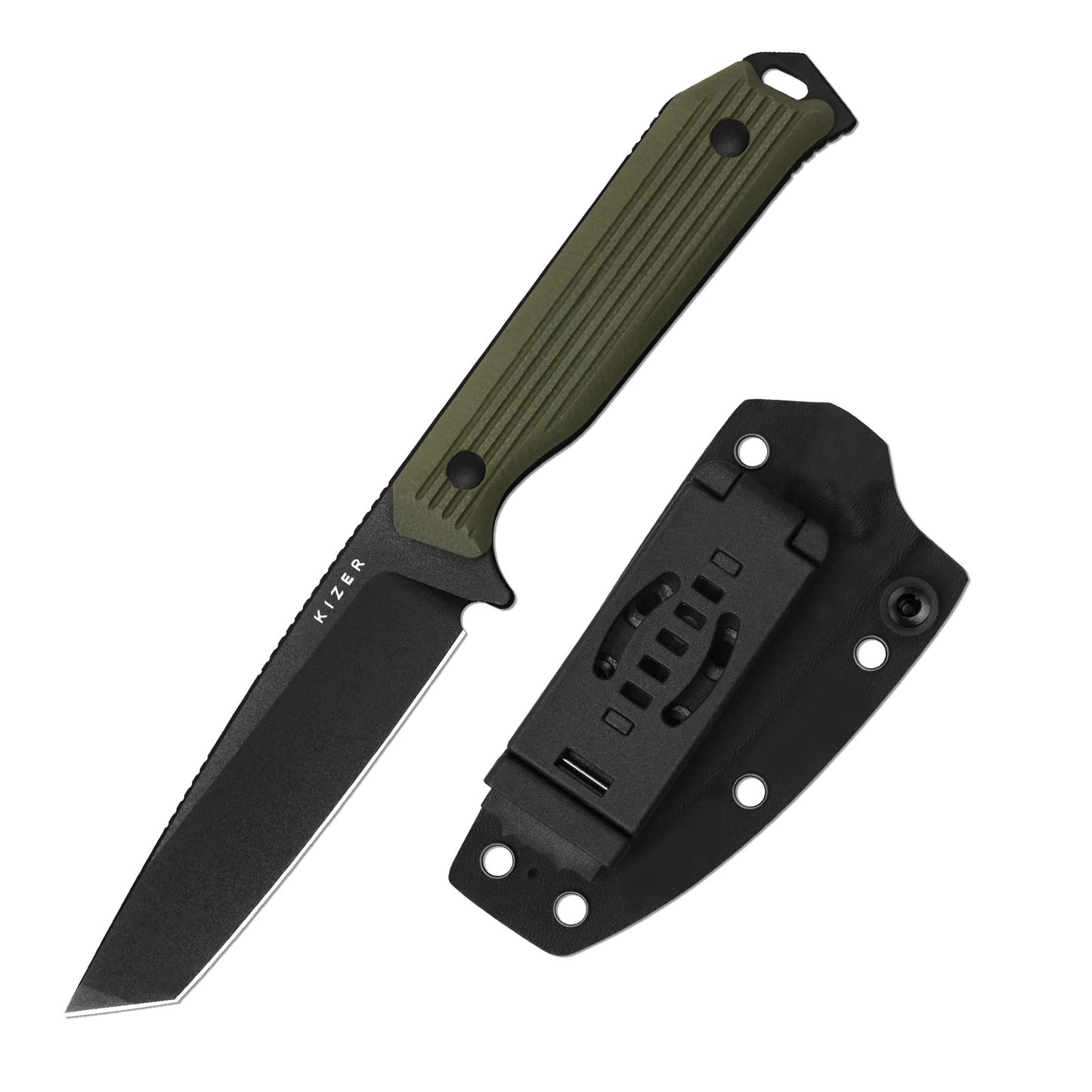 Kizer Begleiter Fix 3.74" AEB-L Green G10 Fixed Blade Knife 1045MT2