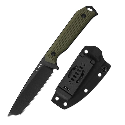 Kizer Begleiter Fix 3.74" AEB-L Green G10 Fixed Blade Knife 1045MT2
