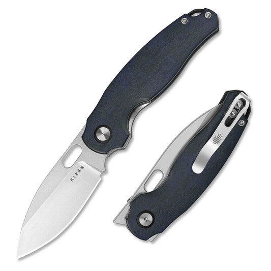 Kizer Seagull 2.9" 14C28N Blue Canyon Richlite Folding Knife V3770A2
