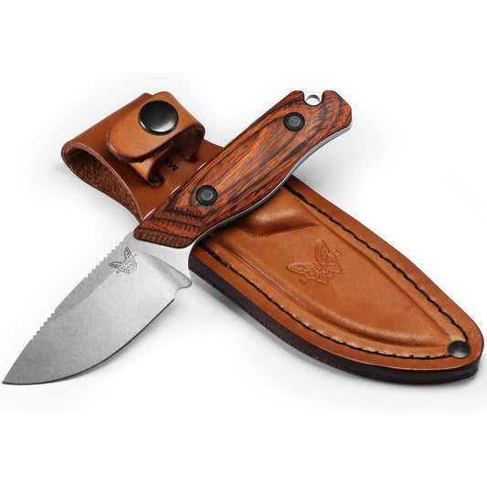 Benchmade 15017 Hidden Canyon Hunter 2.79" CPM-S30V Fixed Blade Knife with Leather Sheath