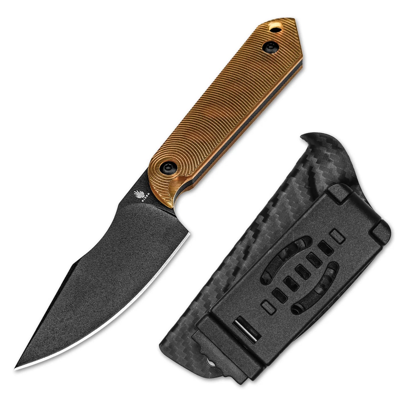 Kizer Harpoon Mini 3" Black 3V PEI Ultem Fixed Blade Knife by Maverick Customs 1040S5