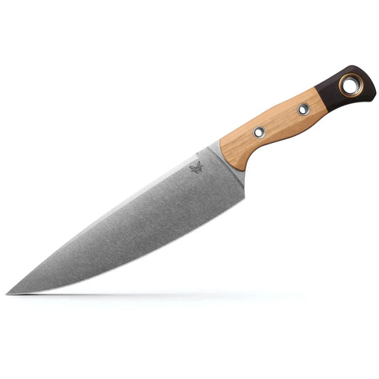 Benchmade Chef Knife 4025-02 8.17" CPM-154 Maple Valley Richlite Black G10 Fixed Blade Knife with Sheath