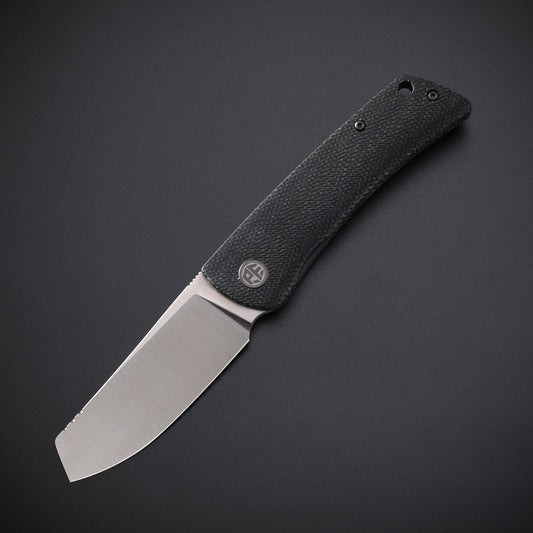 Petrified Fish Flavorist 3.15 Bohler K110 Black Canvas Micarta Cleaver Folding Knife