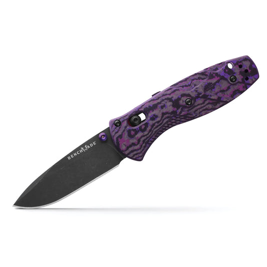 Benchmade 585BK-251 Osborne Mini Barrage Limited Gold Class 2.91" CPM-S90V DLC Purple Haze Fat Carbon A/O Folding Knife