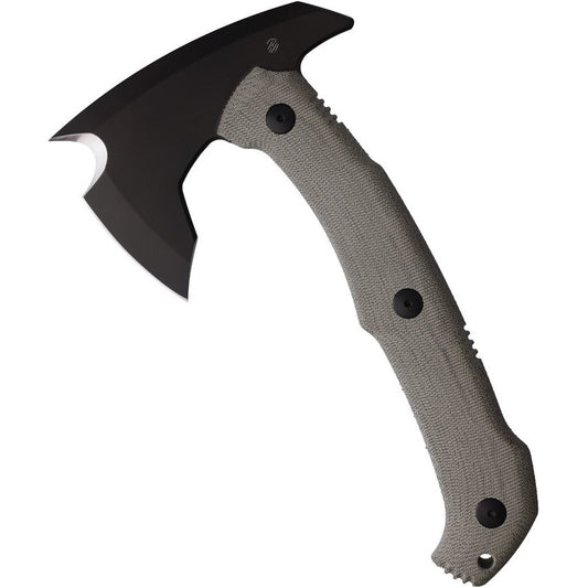 Bastinelli Addiction M390 Axe with Green Canvas Micarta Handle