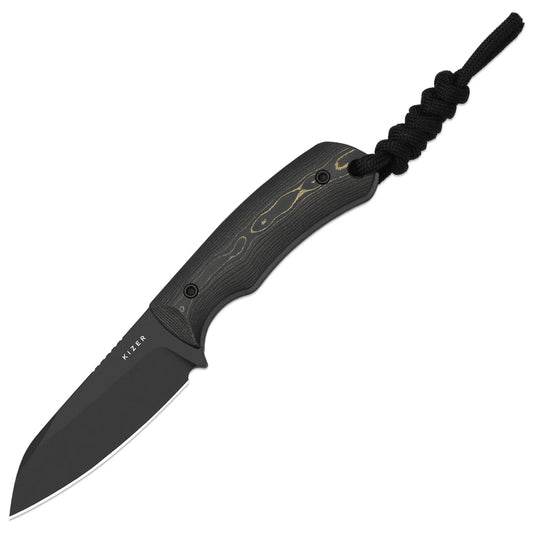 Kizer Field Mouse 2.75" 3V FatCarbon Camo Gold Fixed Blade Knife 1135A1