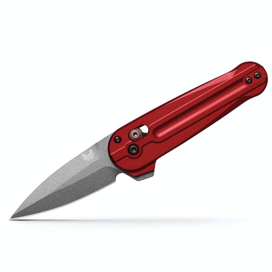 Benchmade 491GY-01 Lowden 2.8" M390 Gray Cerakote Phoenix Red Aluminium Folding Knife