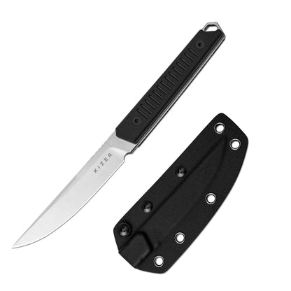 Kizer Kwaiken 3.94" Nitro-V Black G10 Fixed Blade Knife 1066A4