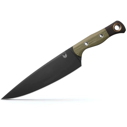 Benchmade Chef Knife 4025BK-01 8.17" CPM-154 DLC OD Green/Black G10 Fixed Blade Knife with Sheath