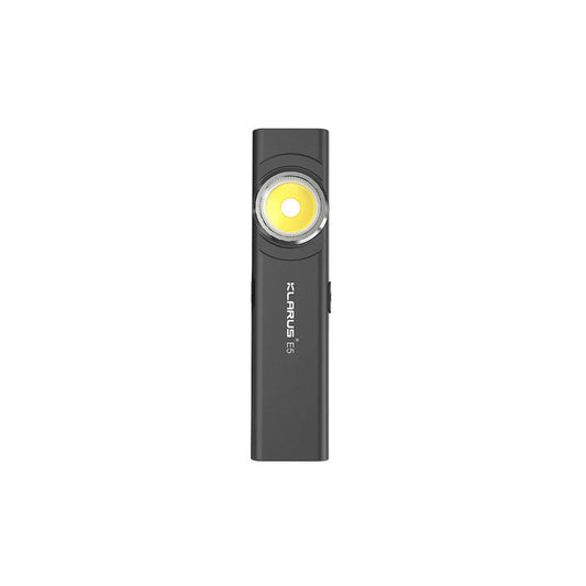 Klarus E5 600LM Gunmetal Gray Compact Magnetic USB-C Fast Charging Dual COB LED Flashlight